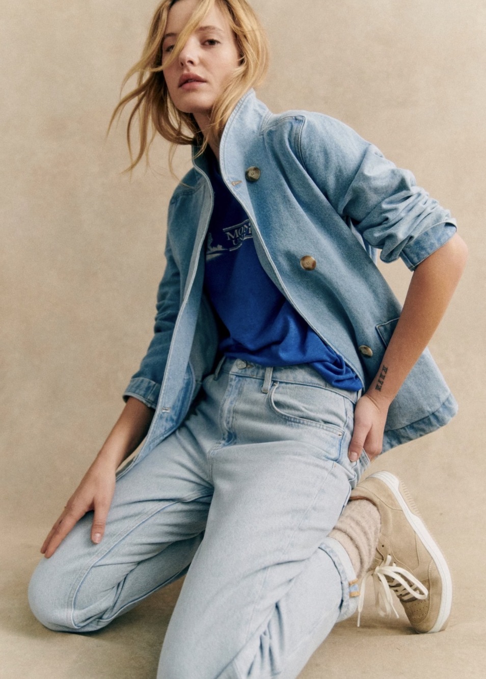 Sezane Kalvin Coat Bleach - Size 4 - Picture 2 of 3